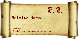 Reinitz Norma névjegykártya